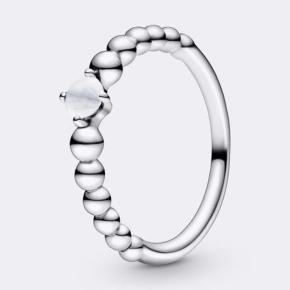 Pandora Milky White Beaded Ring